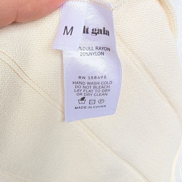 Cult Gaia Fergie Off White Cutout Ribbed-knit Midi Maxi Dress, size M - Picture 8 of 9